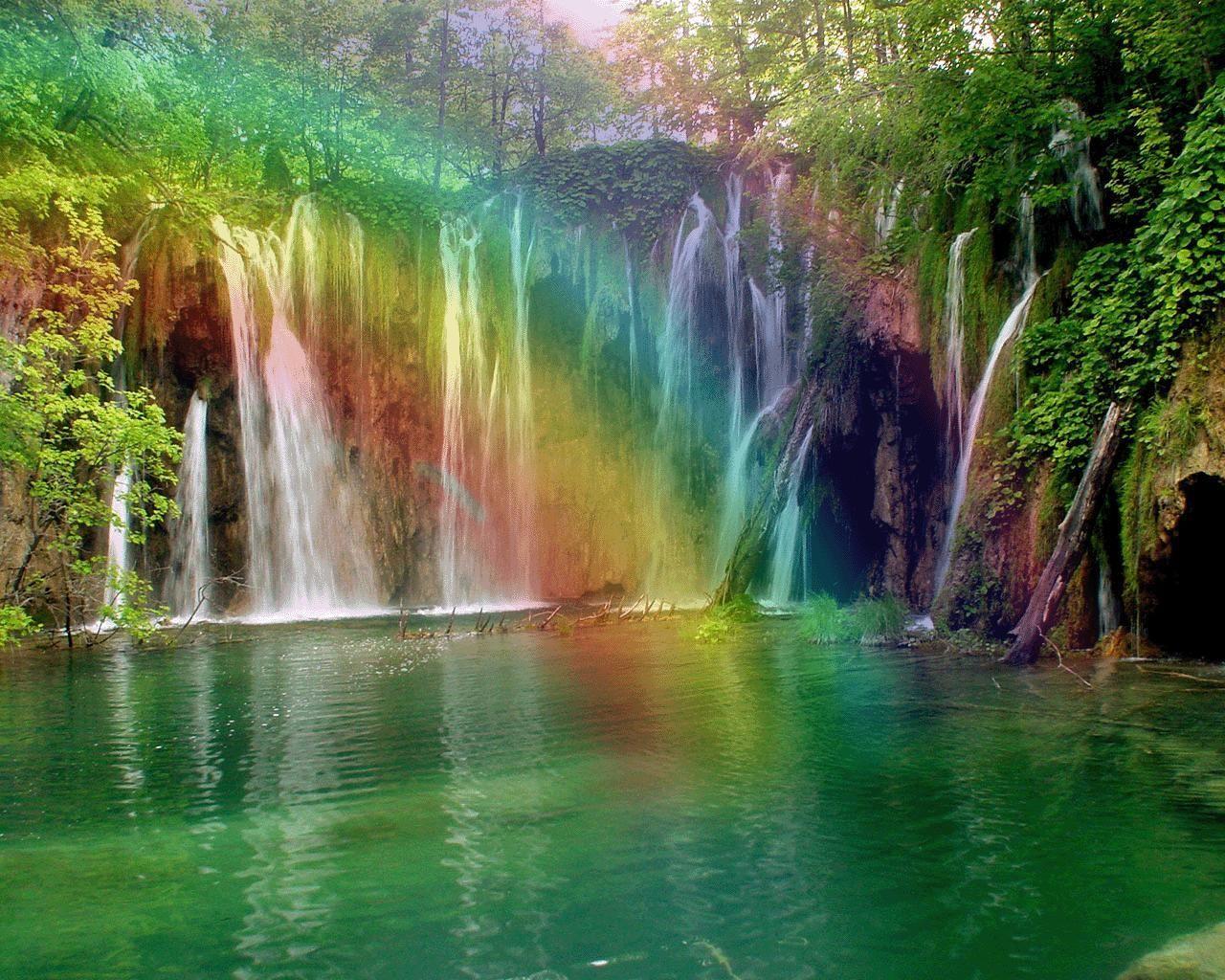 Rainbow Waterfall Wallpapers Top Free Rainbow Waterfall Backgrounds 