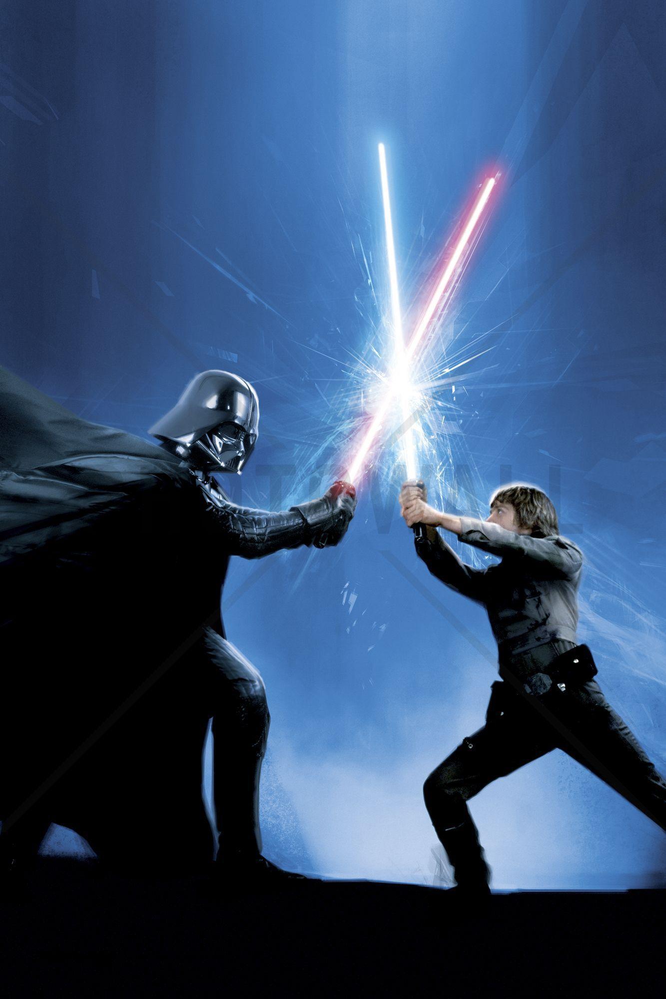 320x480 Luke Skywalker vs Darth Vader desktop PC and Mac wallpaper
