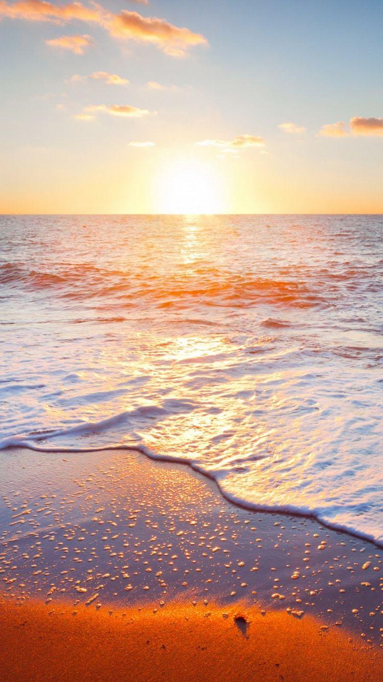 750x1334 Golden Beach Sunrise iPhone 6 Wallpaper HD Download
