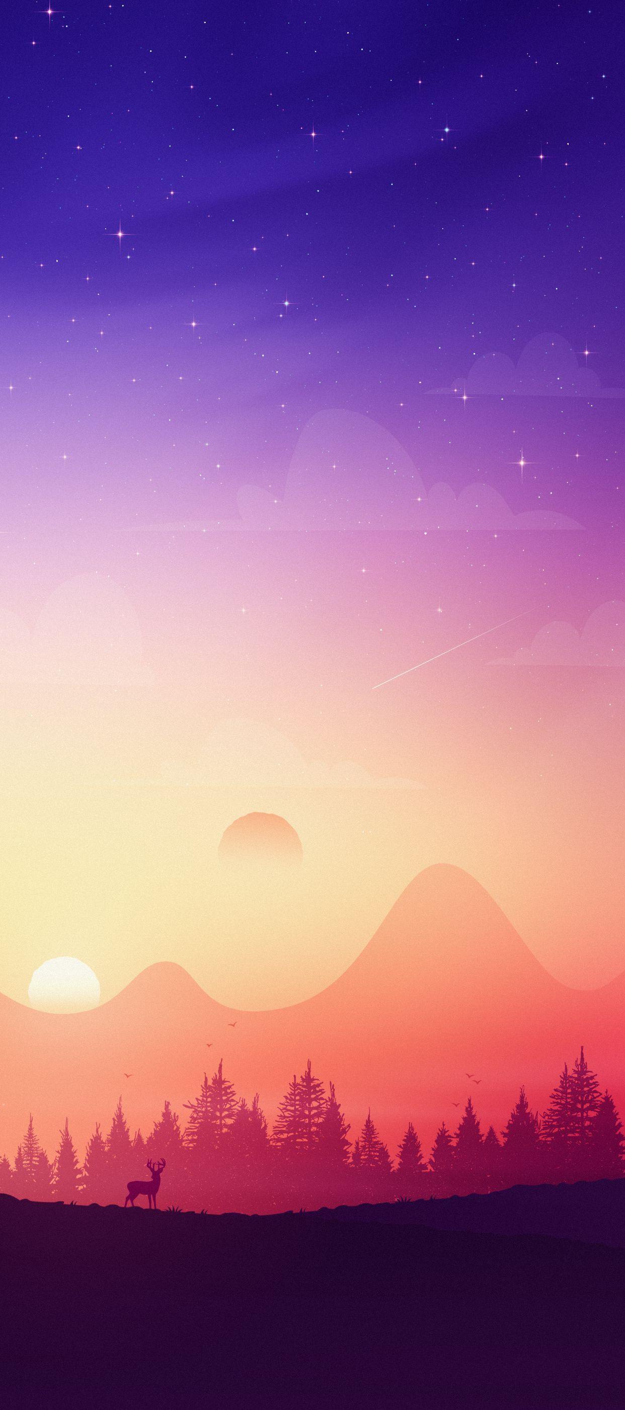 1242x2800 Mountain and valley landscape iPhone wallpaper