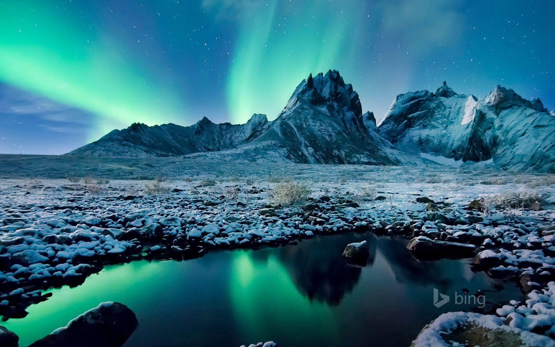 1920x1200 Free download Aurora boreal sobre o Tombstone Territorial Park em