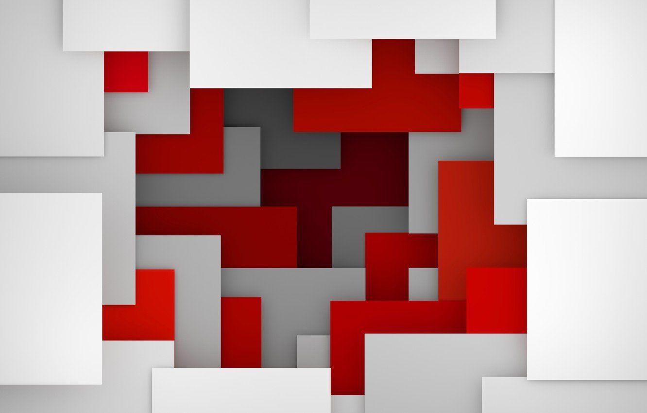 1332x850 Wallpaper 3D Geometric Shapes Design