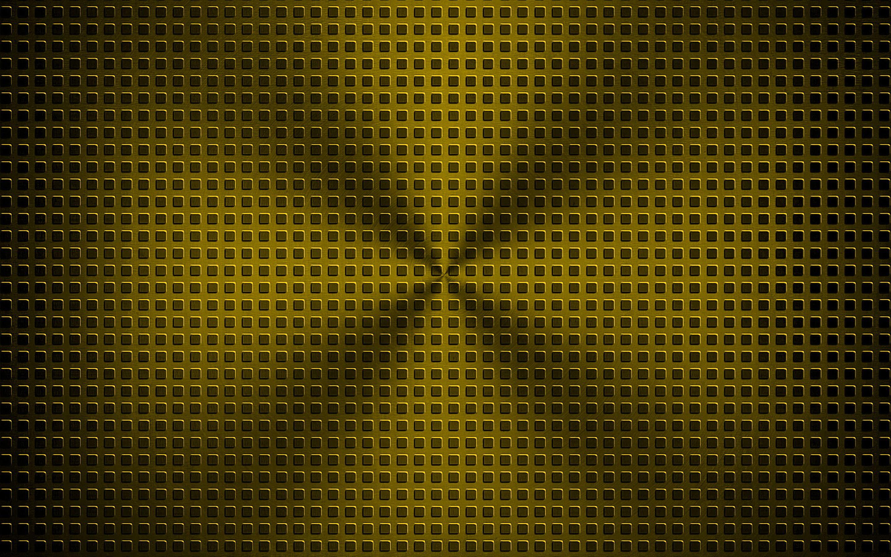 2880x1800 Download wallpaper yellow metal grid, grunge, metal grid textures