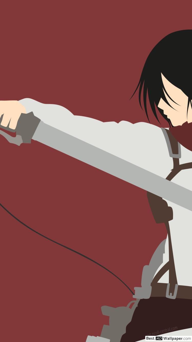 750x1334 Mikasa Ackerman of Attack of Titan HD wallpaper download