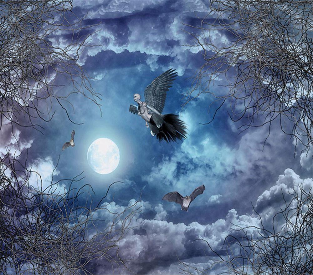 1000x879 Wallpaper mural 3D background horror thriller haunted house castle