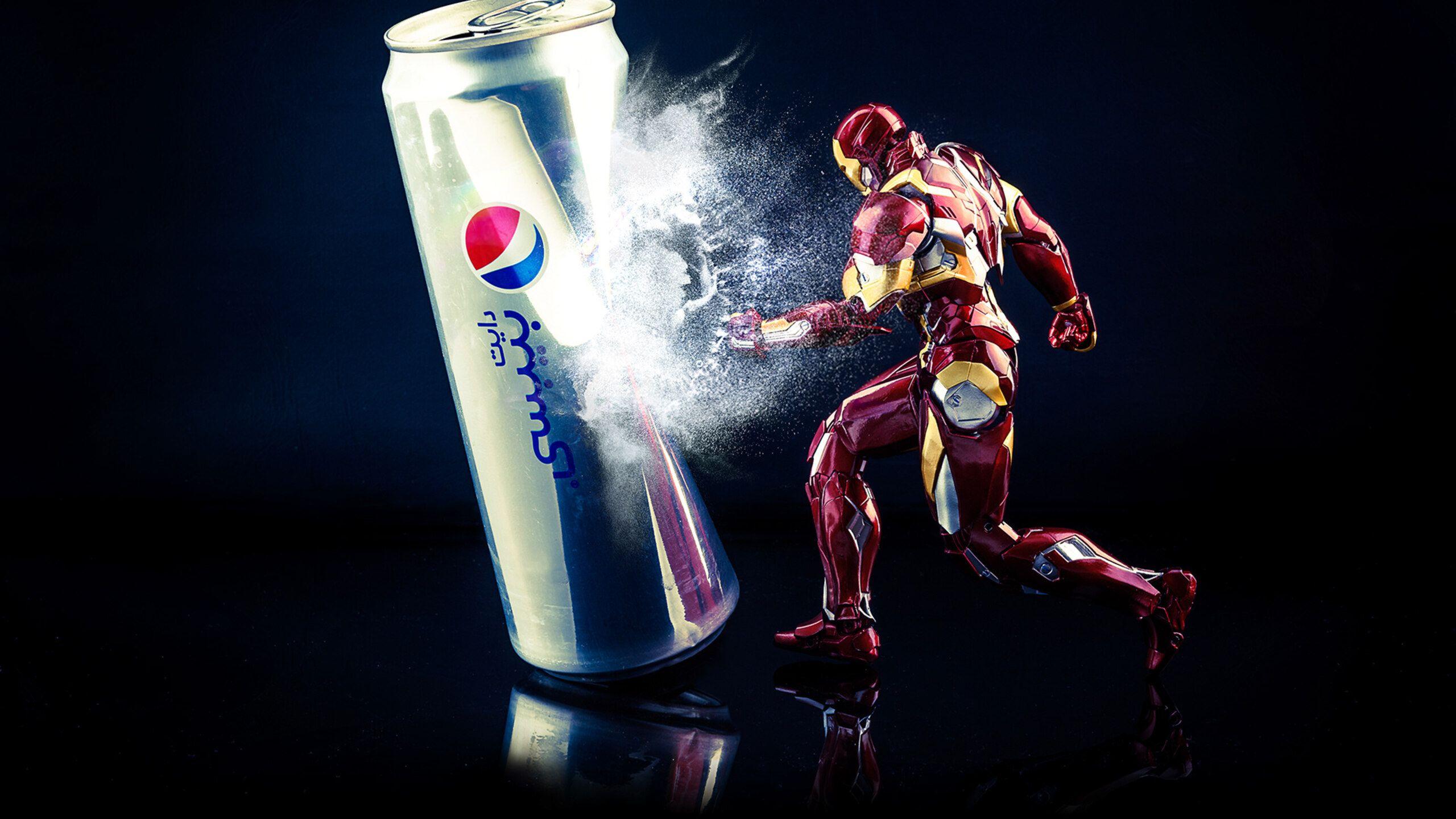 2560x1440 Iron Man Kicking Pepsi Can 1440P Resolution HD 4k