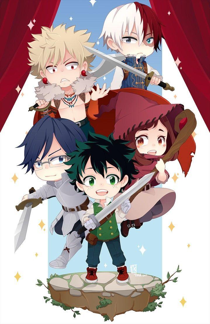 719x1111 My Hero Academia Fantasy AU chibi. My hero, My hero