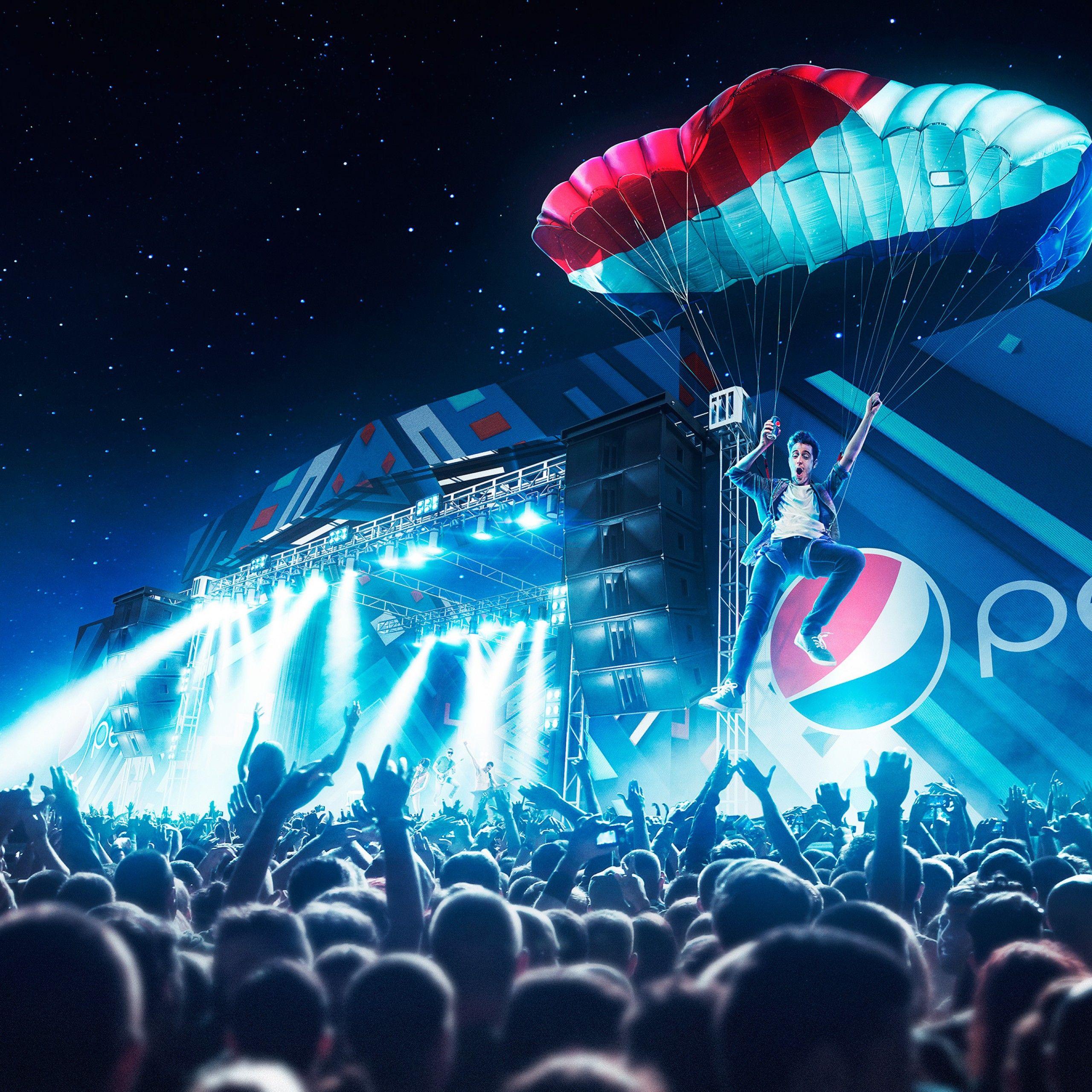 2560x2560 Wallpaper Pepsi, Skydive, Live concert, HD, Creative Graphics