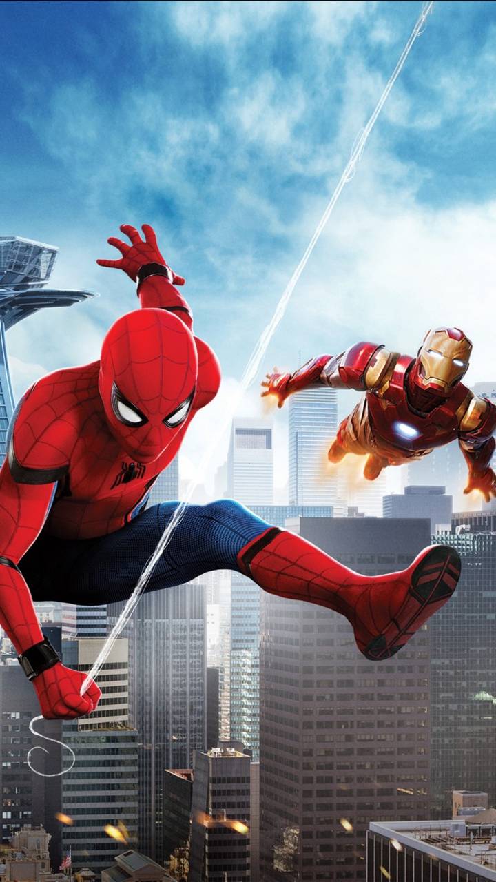 720x1280 SPIDER MAN IRON MAN wallpaper