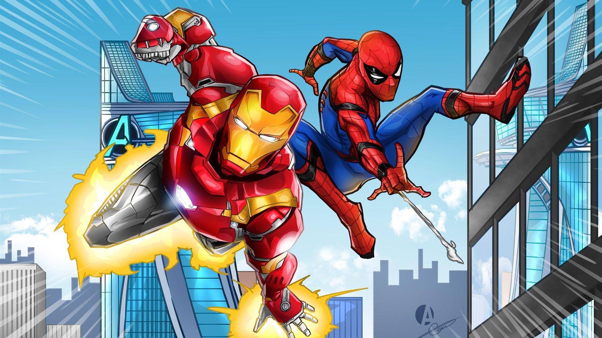1920x1080 Wallpaper Iron Man And Spider Man, DC Comics 2560x1440 QHD Picture