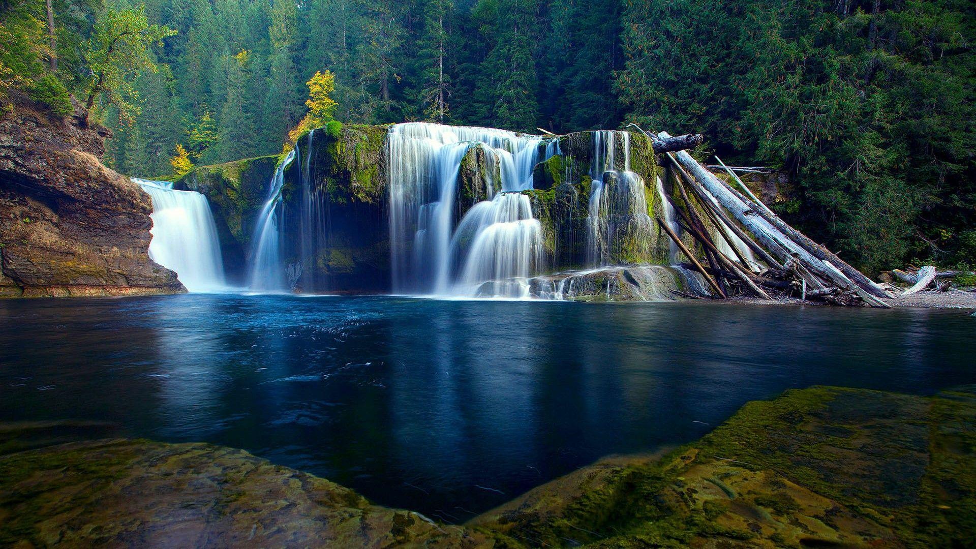 1920x1080 Waterfall In The Forest Wallpaper. Wallpaper Studio 10