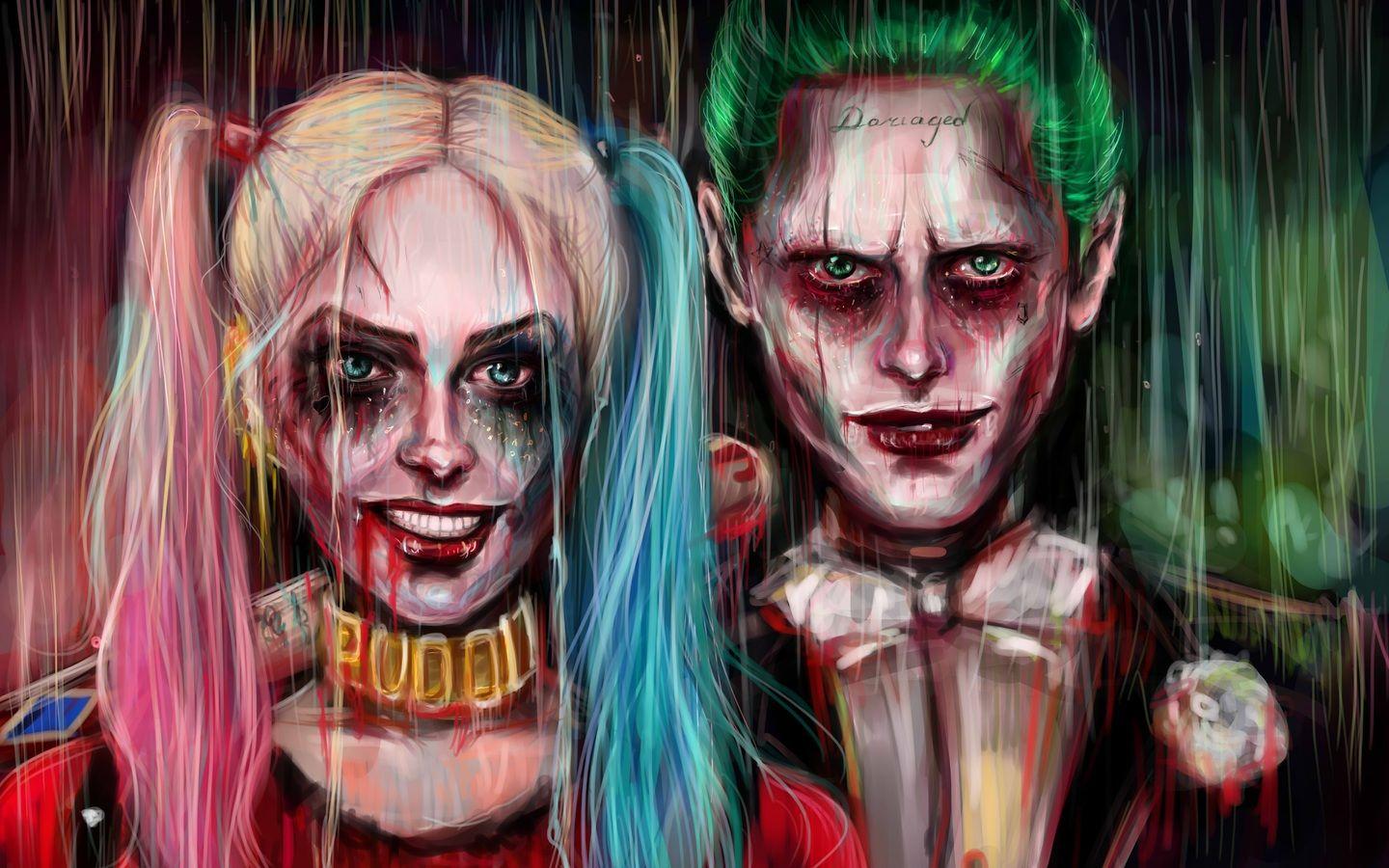 1440x900 Harley Quinn Joker Painting Artwork 4k 5k 1440x900