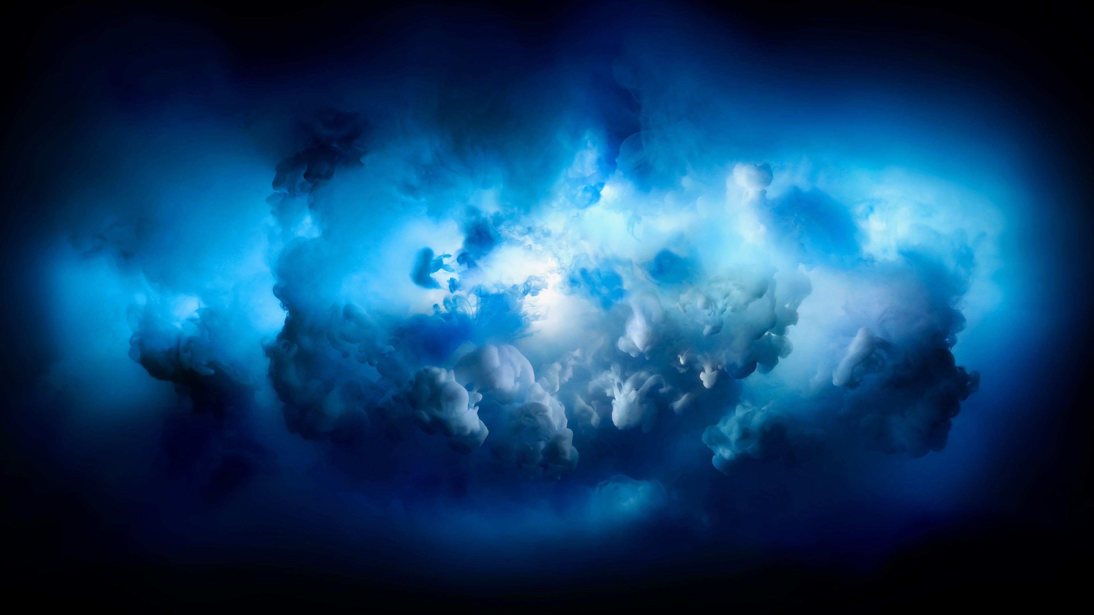 3840x2160 Stormy Blue Space Cloud 4K wallpaper
