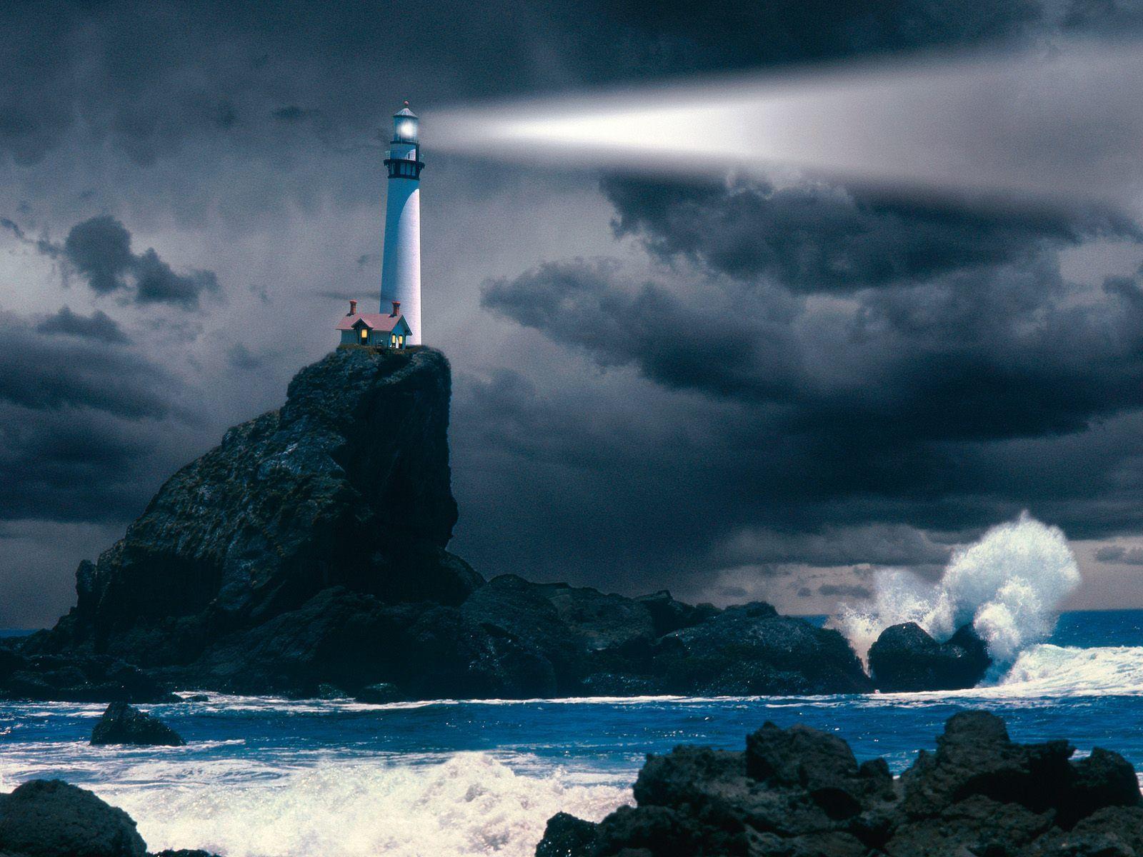 1600x1200 Desktop Wallpaper Lighthouse Storm