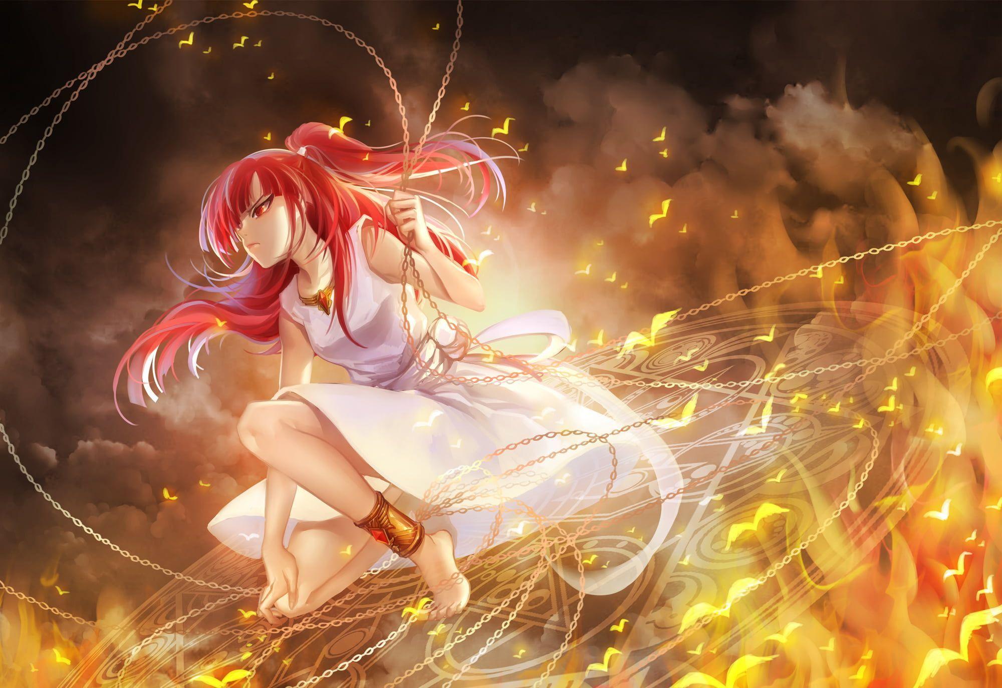 2000x1374 Red Haired Female Character Wallpaper Magi The Labyrinth Of Magic