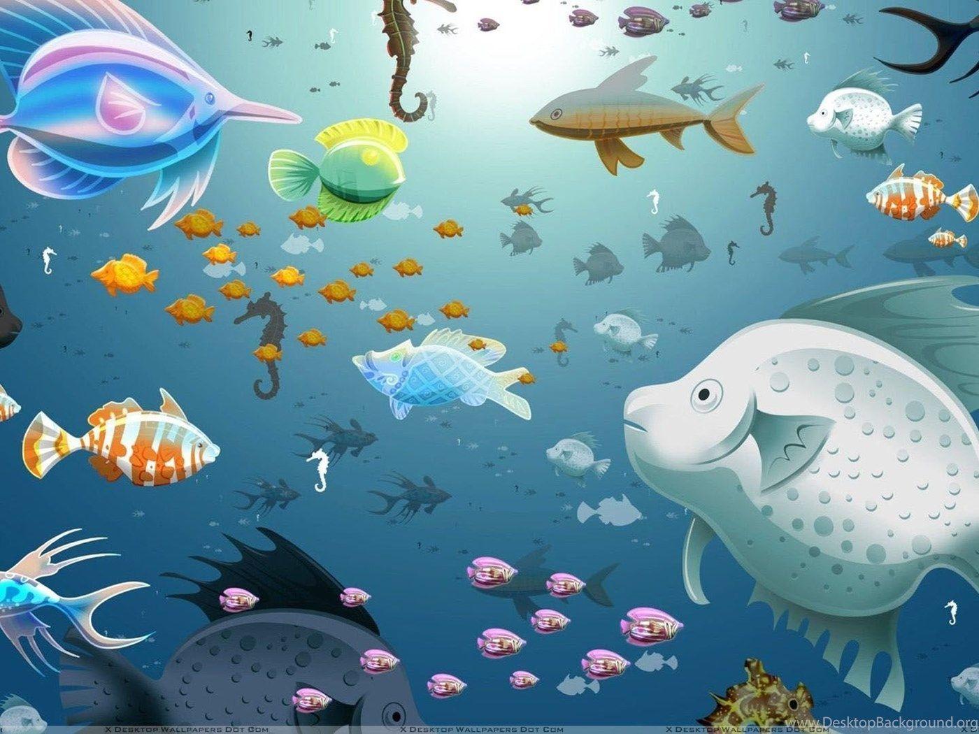 1400x1050 Colorful Fishes Wallpaper Desktop Background