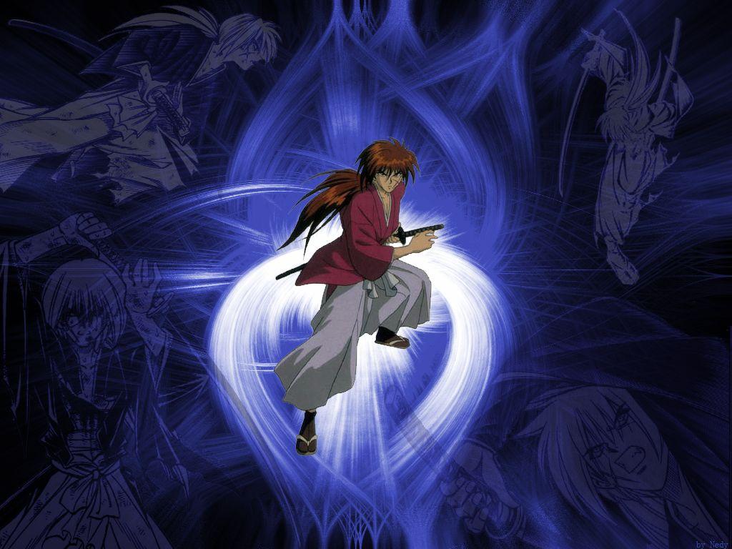 1024x768 Rurouni Kenshin Wallpaper: Blue Kenshin