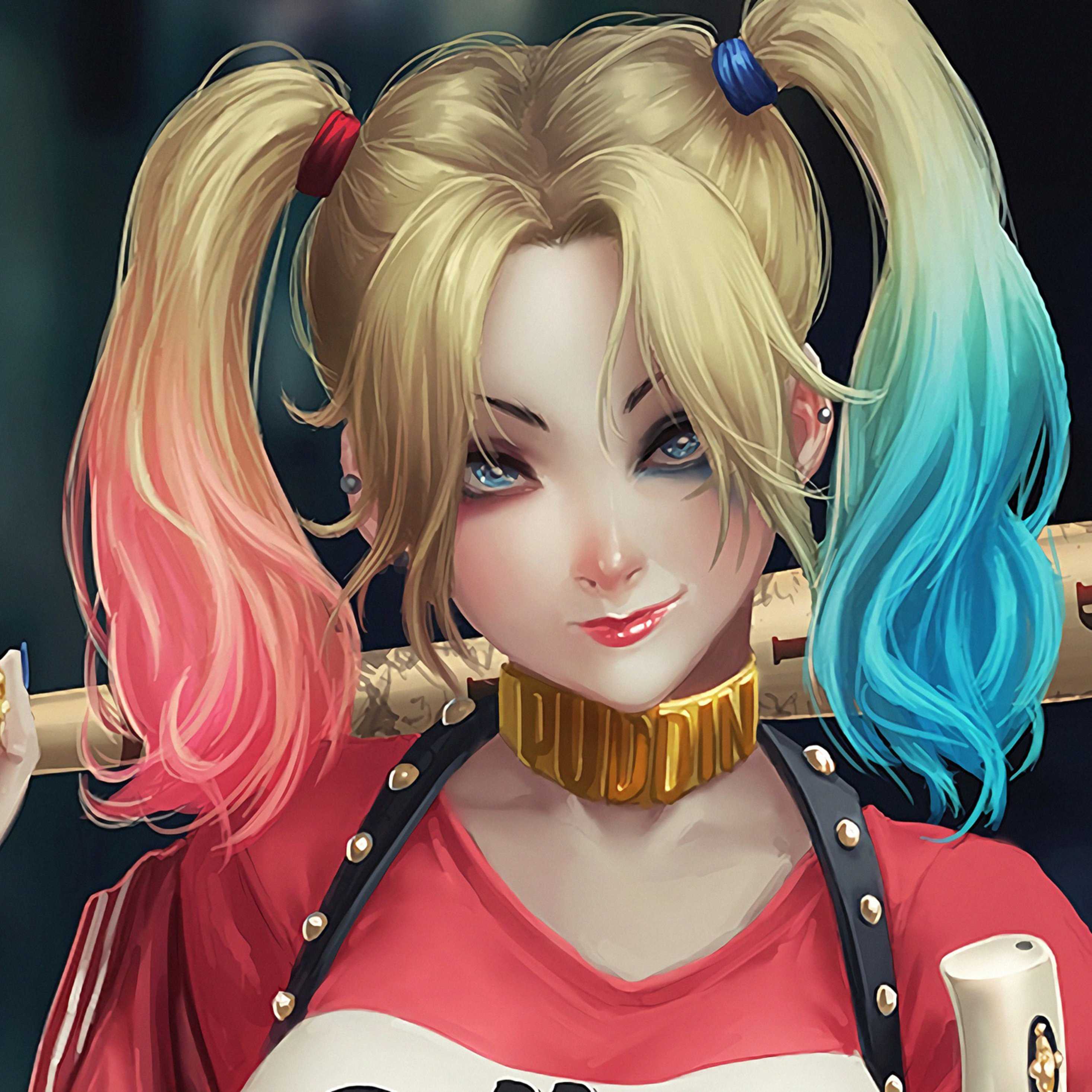 2932x2932 Harley Quinn Anime HD Wallpaper (2932x2932)