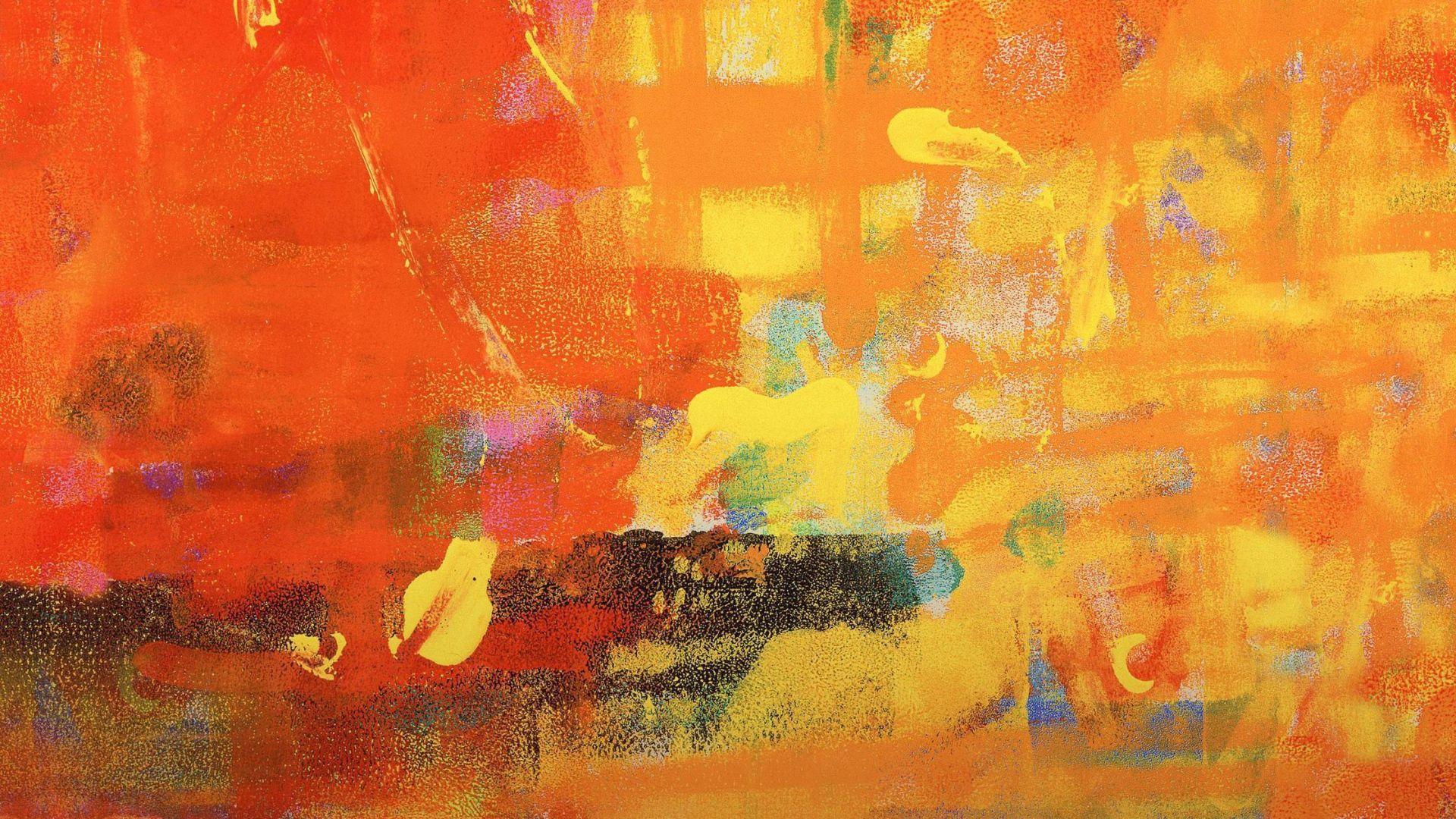 1920x1080 Yellow and orange paint strokes Desktop wallpaper 1920x1080