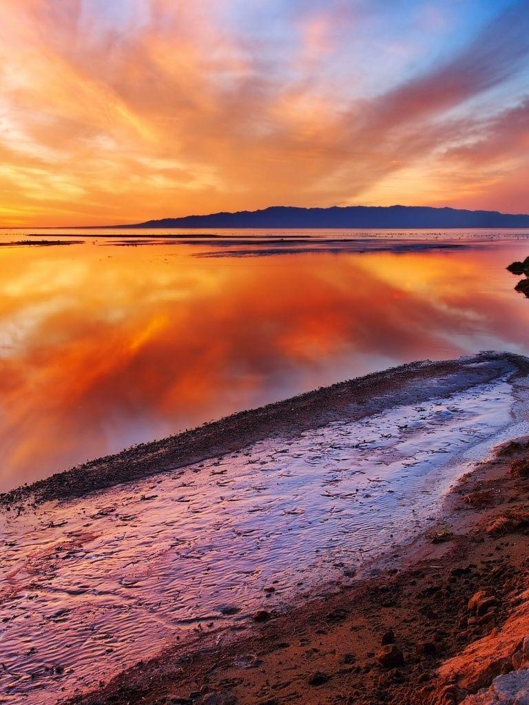 768x1024 Sunset Ocean Coast Scenic iPad mini wallpaper