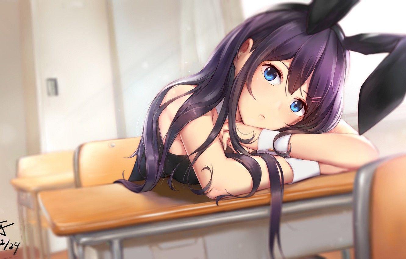1332x850 Wallpaper girl, rabbit, class, Seishun Yarou wa bunny girl Senpai
