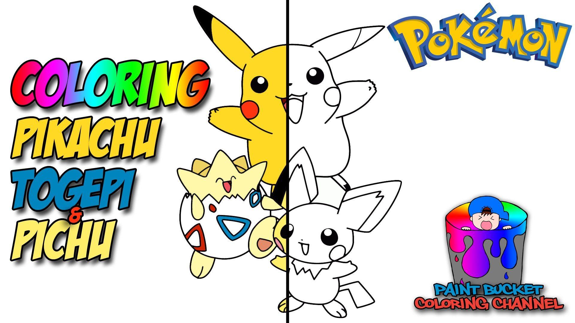 1920x1080 Coloring Pikachu Togepi Pichu Coloring Page for kids to