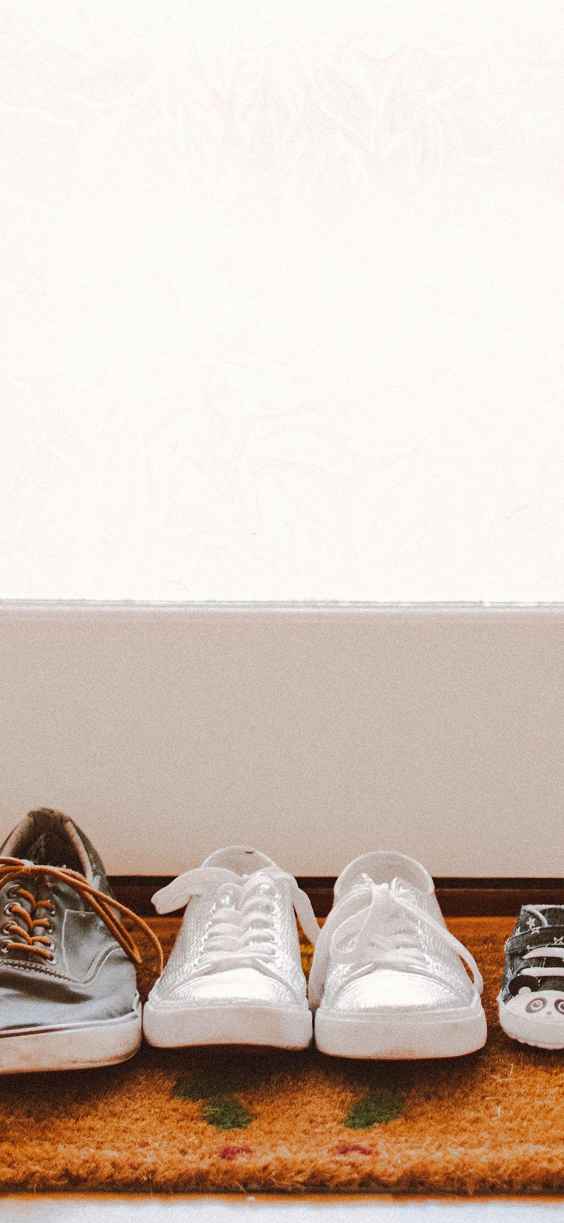 1125x2436 iPhone X wallpaper. white shoes family