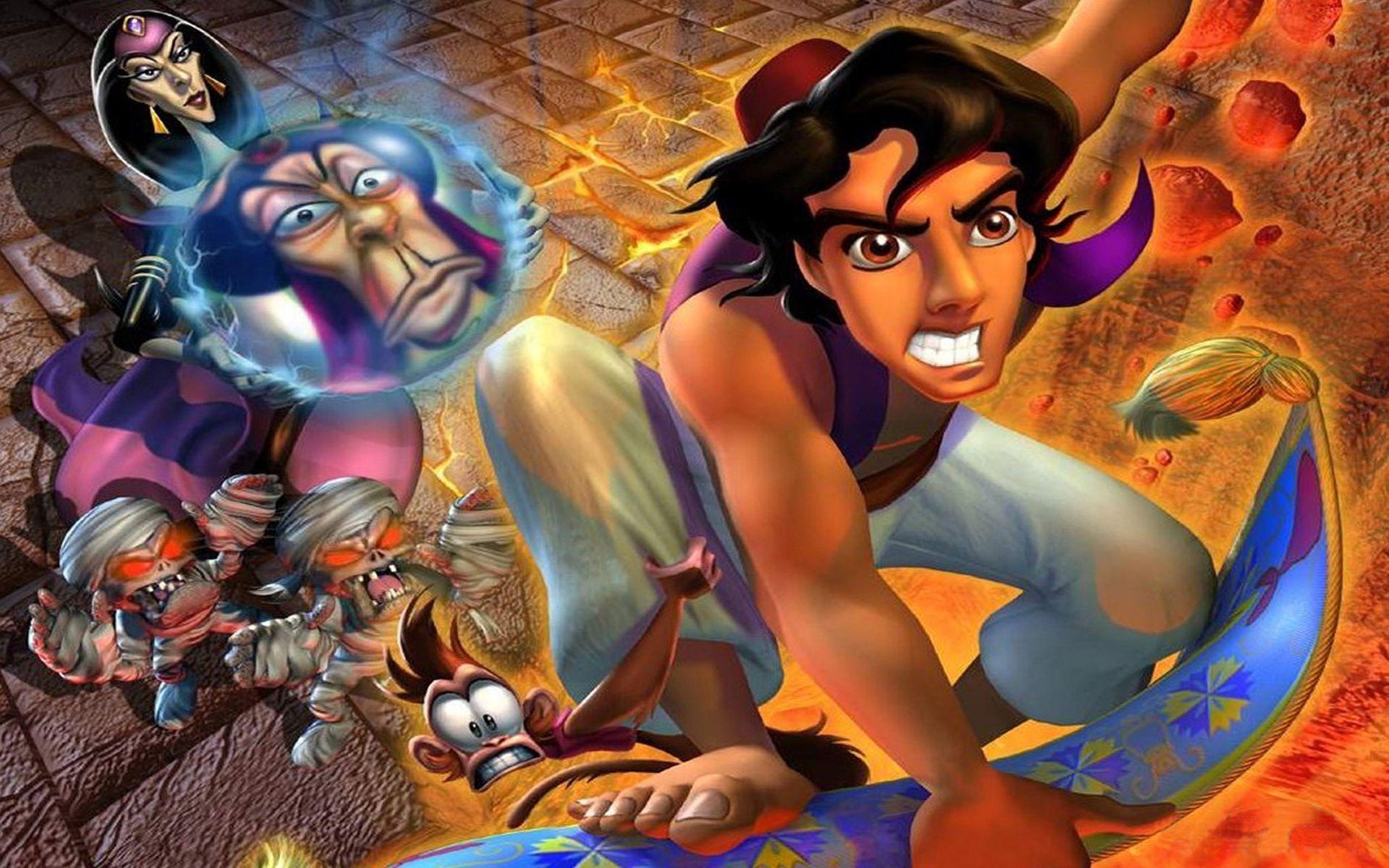 1920x1200 Aladdin And Magic Lamp Cartoon Movie Disney Wallpaper HD 1920x1200