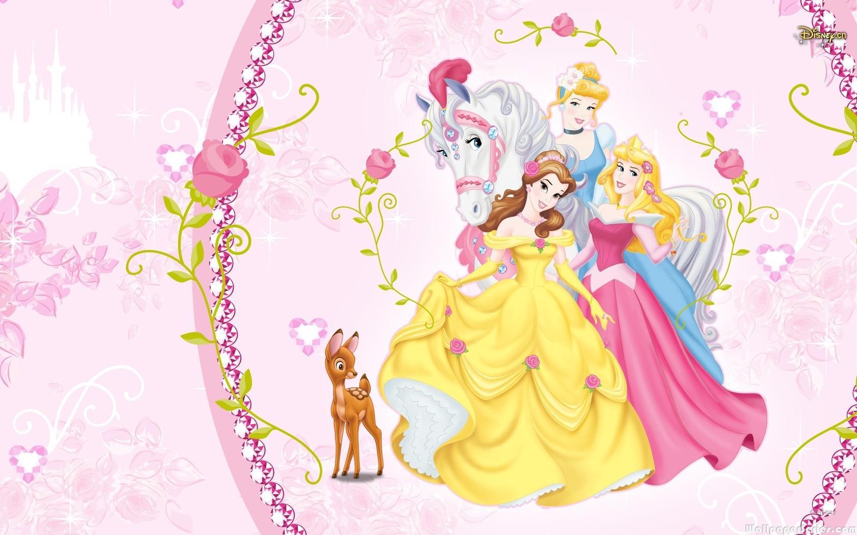 1680x1050 HD Beautiful Disney Princess Aurora Belle and Cinderella Wallpaper