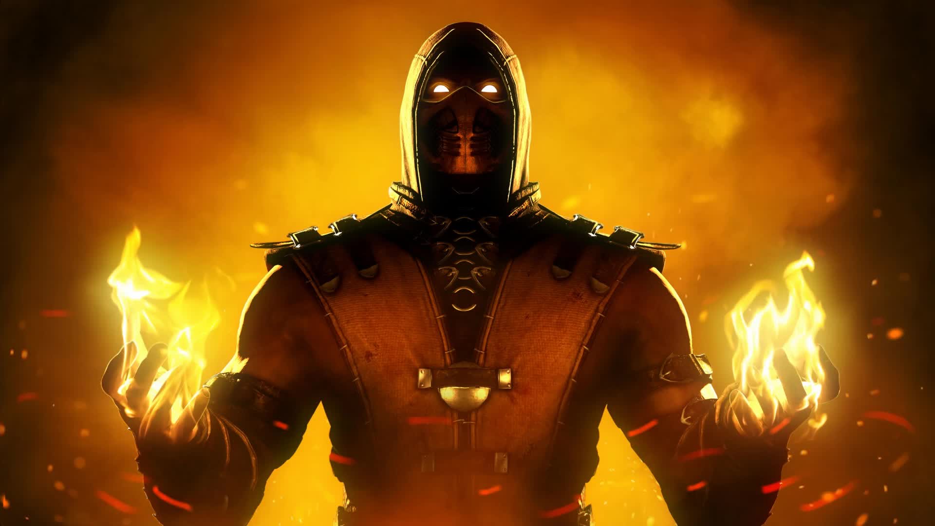 1920x1080 Scorpion Flames Mortal Combat Live Wallpaper