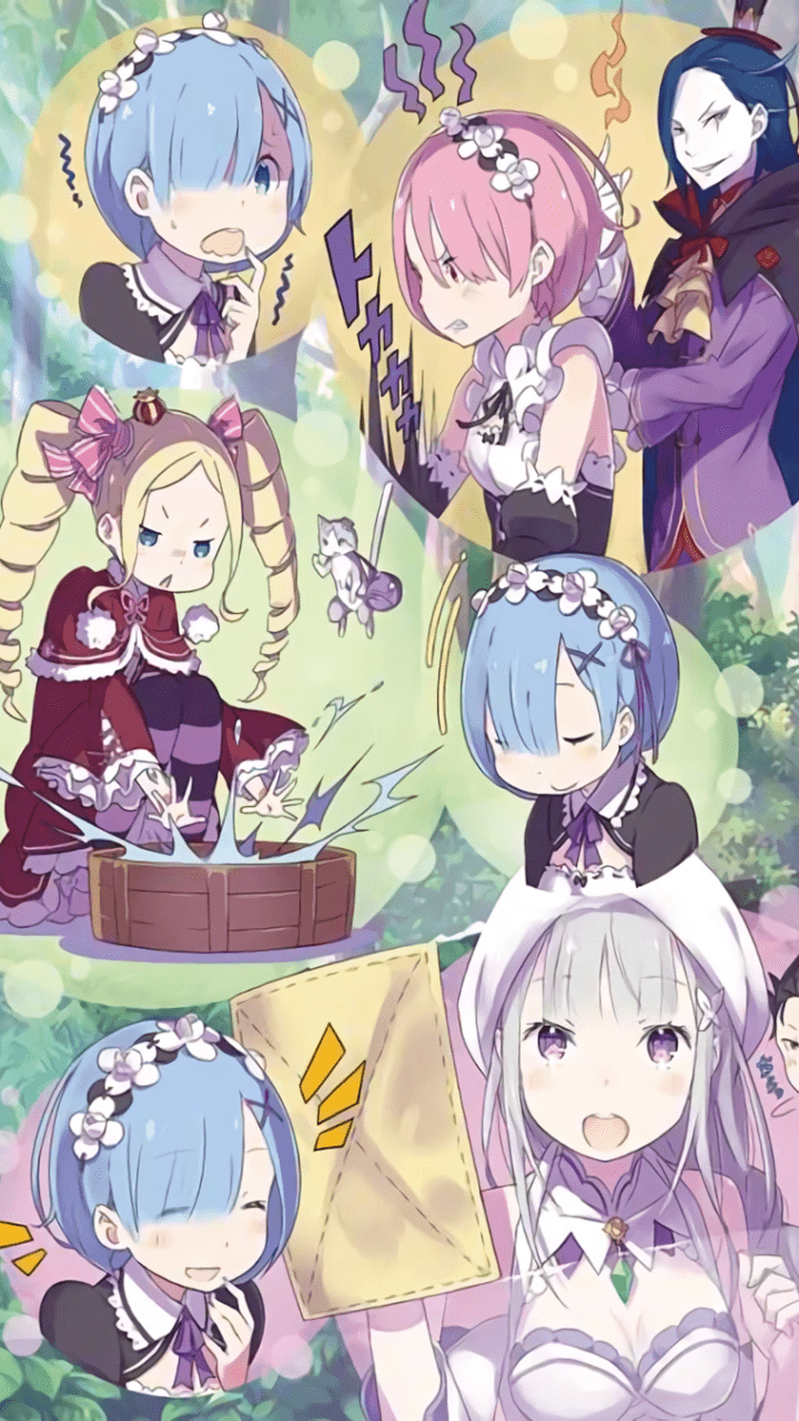 720x1280 Re:Zero Maid Squad & Magic