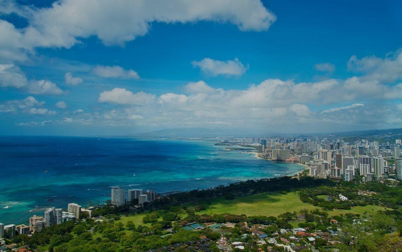 1280x804 Ocean Sky City Scenery Hawaii wallpaper. Ocean Sky City Scenery