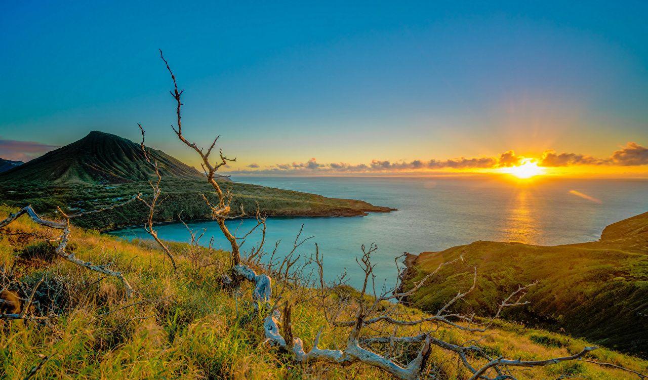 1280x751 Desktop Wallpaper Hawaii Sun Nature Hill sunrise and sunset