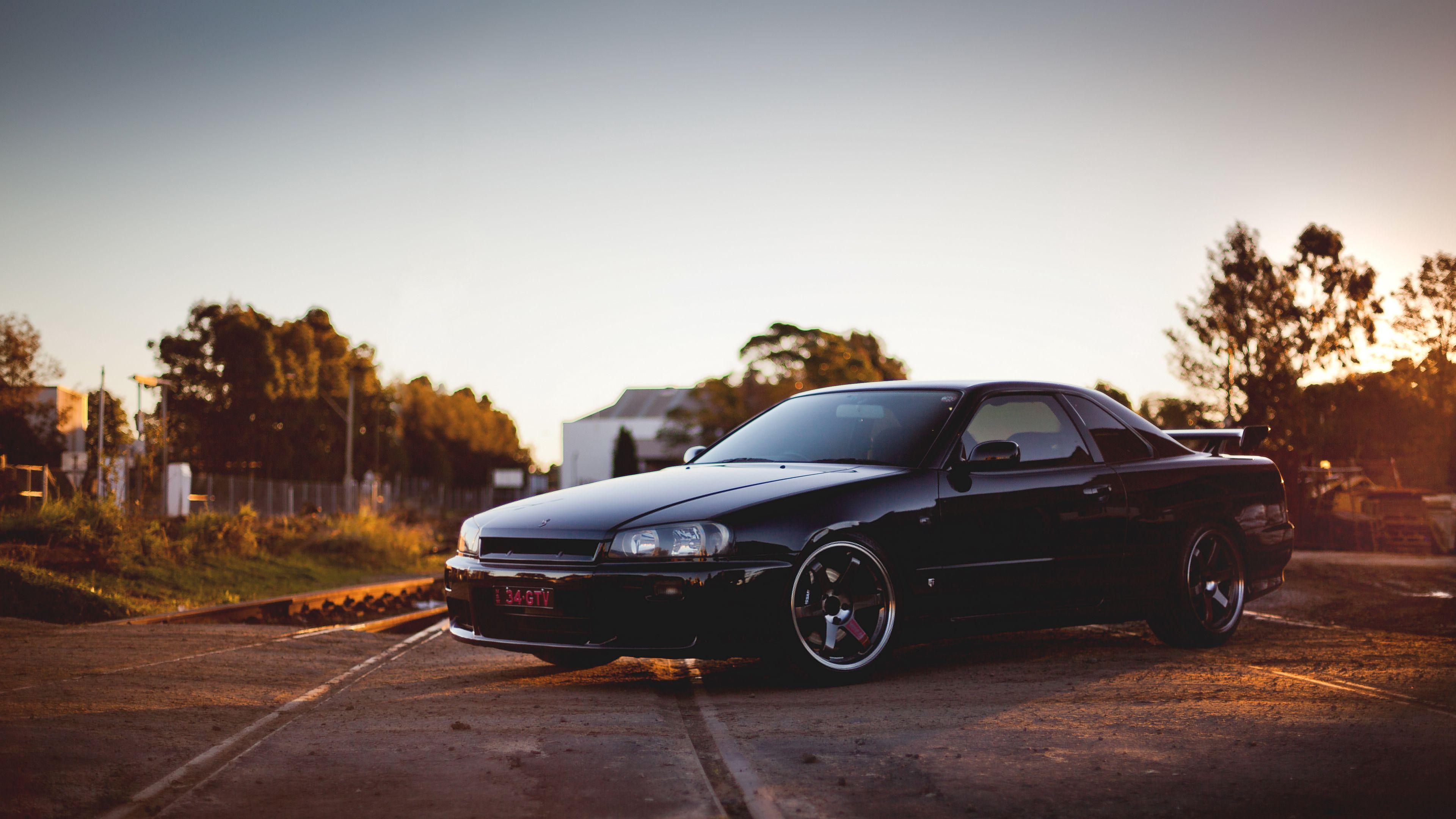 3840x2160 Download wallpaper 3840x2160 r nissan, skyline, railroad, gtr
