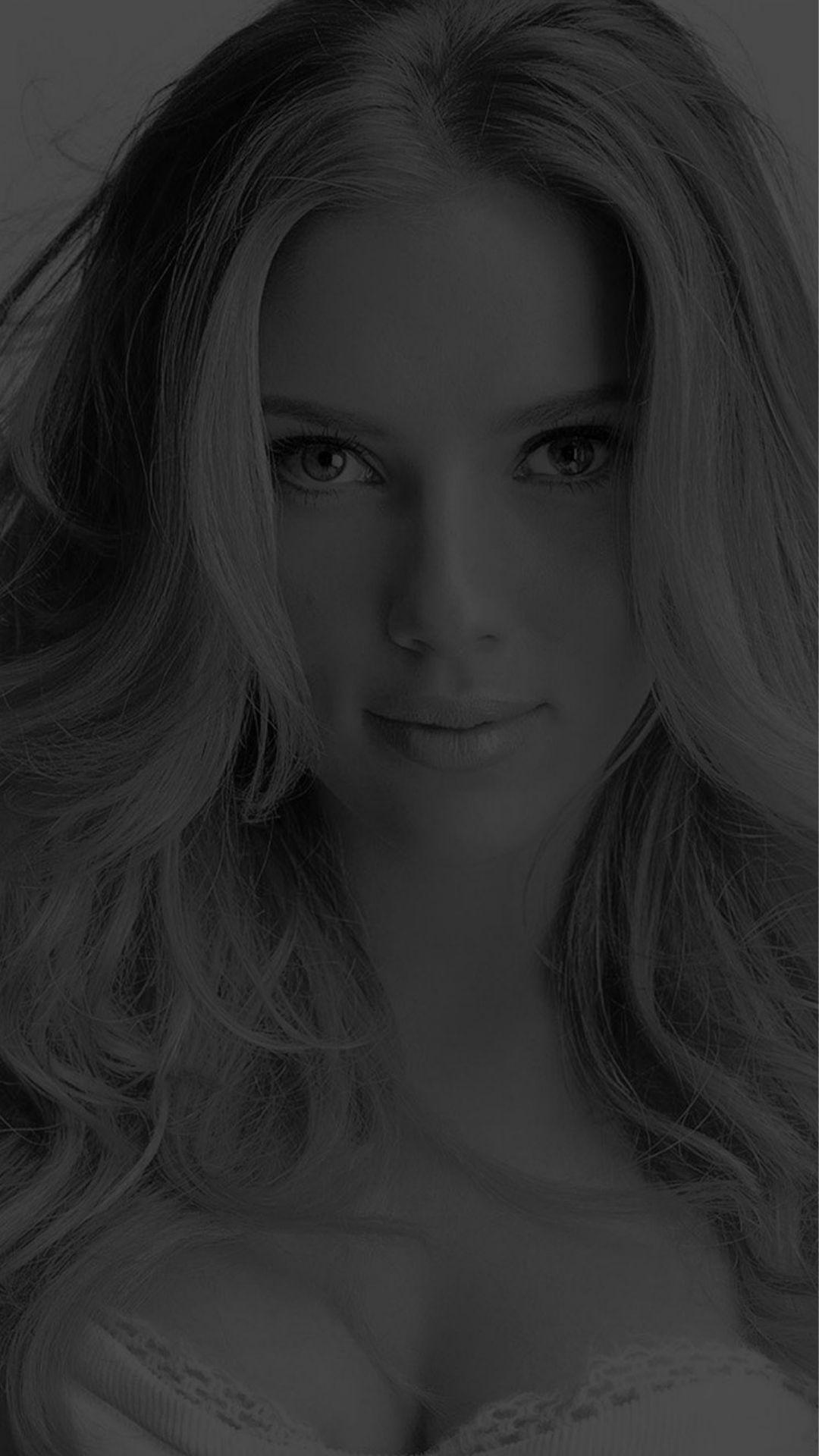 1080x1920 Scarlett Johansson Smile Dark Celebrity iPhone 8 Wallpaper