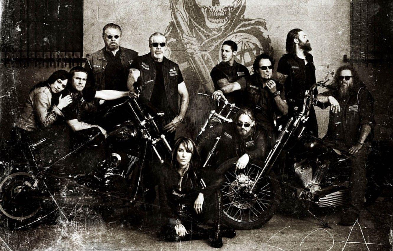 1332x850 Wallpaper Men, Crew, Club, Sons of Anarchy, Bikes, SOA, SAMCRO