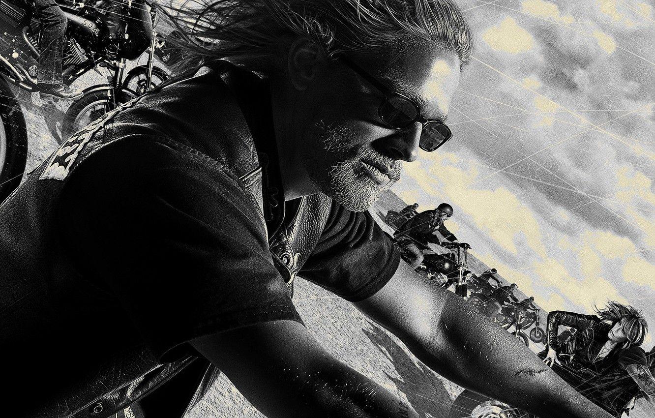 1332x850 Wallpaper Crew, Sons of Anarchy, Man, Glasses, Bikes, SOA, Beard