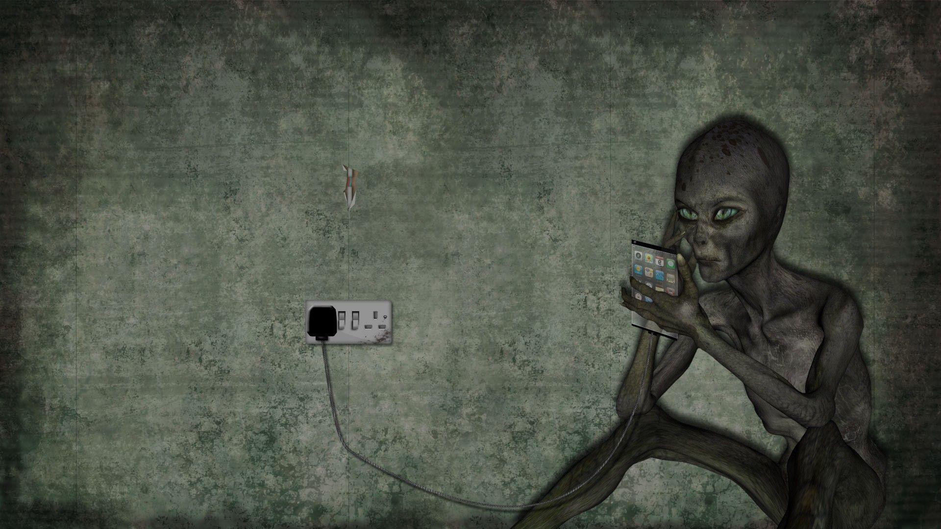 1920x1080 SimplyWallpaper.com: Alien Aliens iPhone Concept digital art grunge