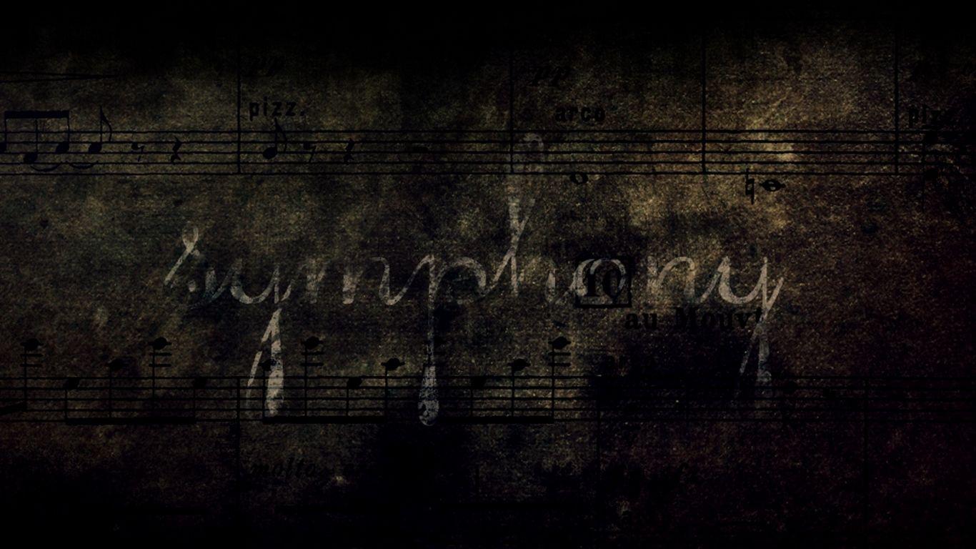 1366x768 Download wallpaper 1366x768 notes, symphony, grunge, lettering