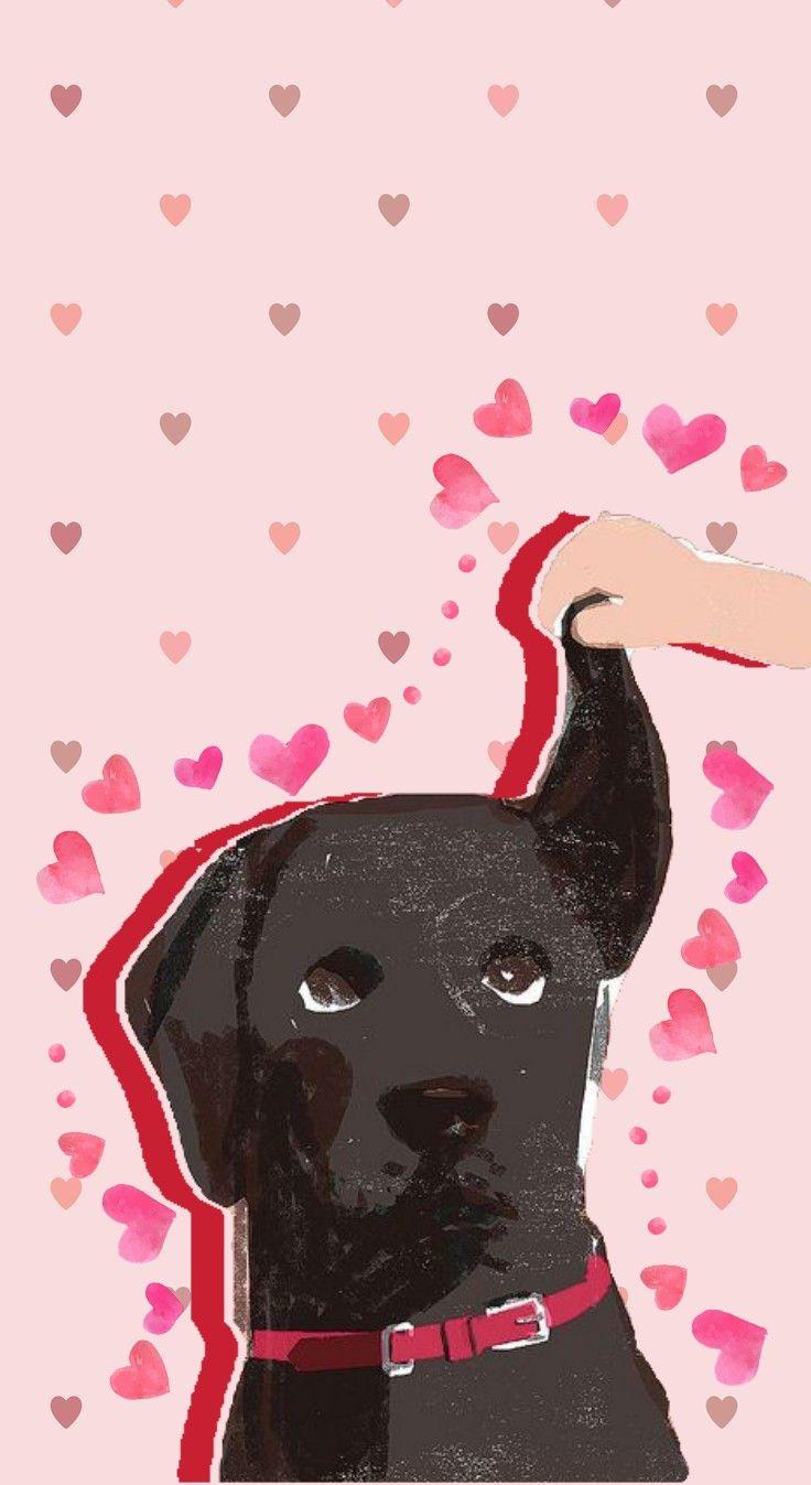 736x1347 Black lab dog art Valentine's day phone background wallpaper cute. Black labs dogs, Dog background, Dog art