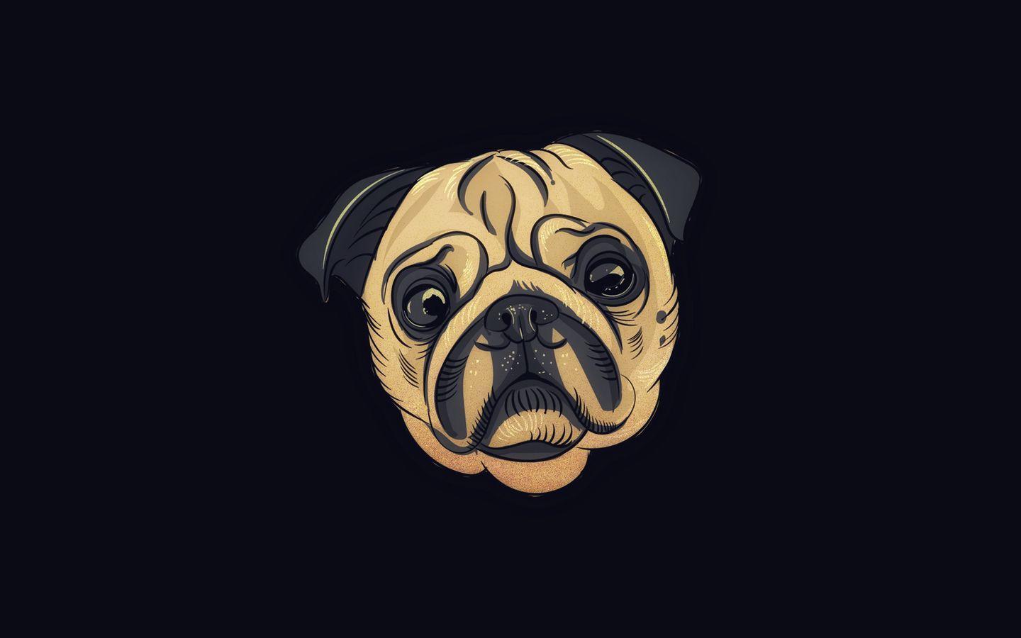 1440x900 Download wallpaper 1440x900 pug, dog, art, cute widescreen 16:10