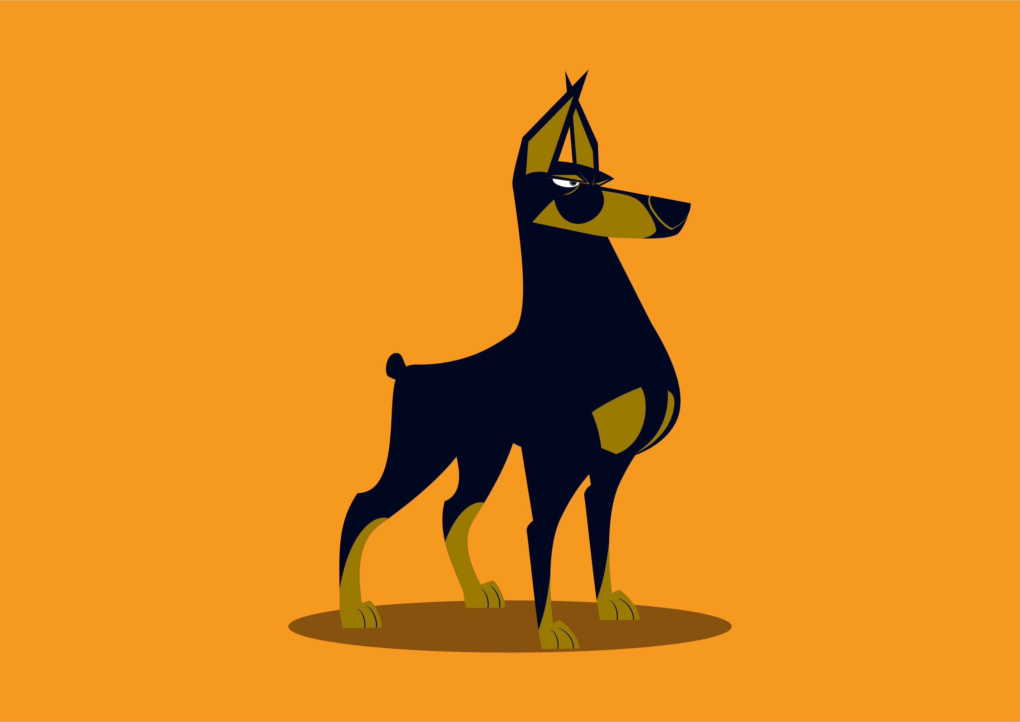 3508x2482 Download wallpaper 3508x2482 dog, art, dobermann HD background