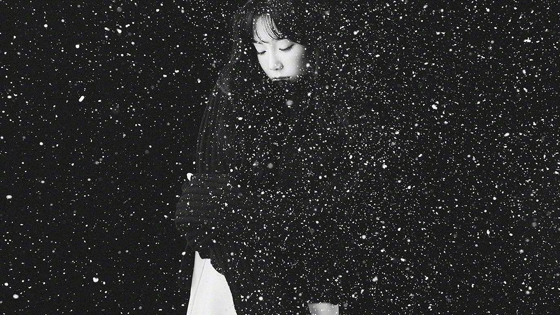 1920x1080 Snow Girl Snsd Taeyeon Black Bw Kpop Wallpaper