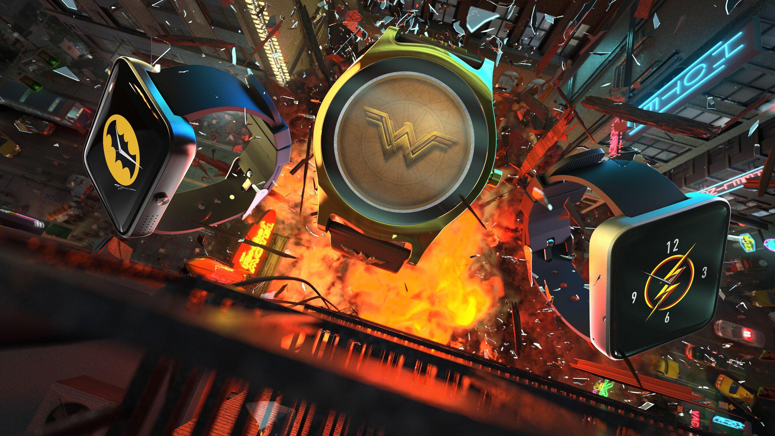 2560x1440 Batman Wonder Woman Flash Đồng hồ thông minh Hero 1440P