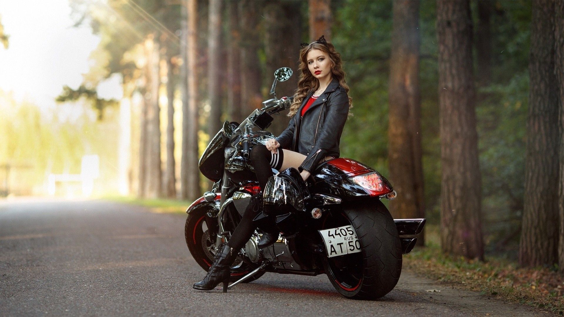 1920x1080 Motorcycle Girls Wallpaper