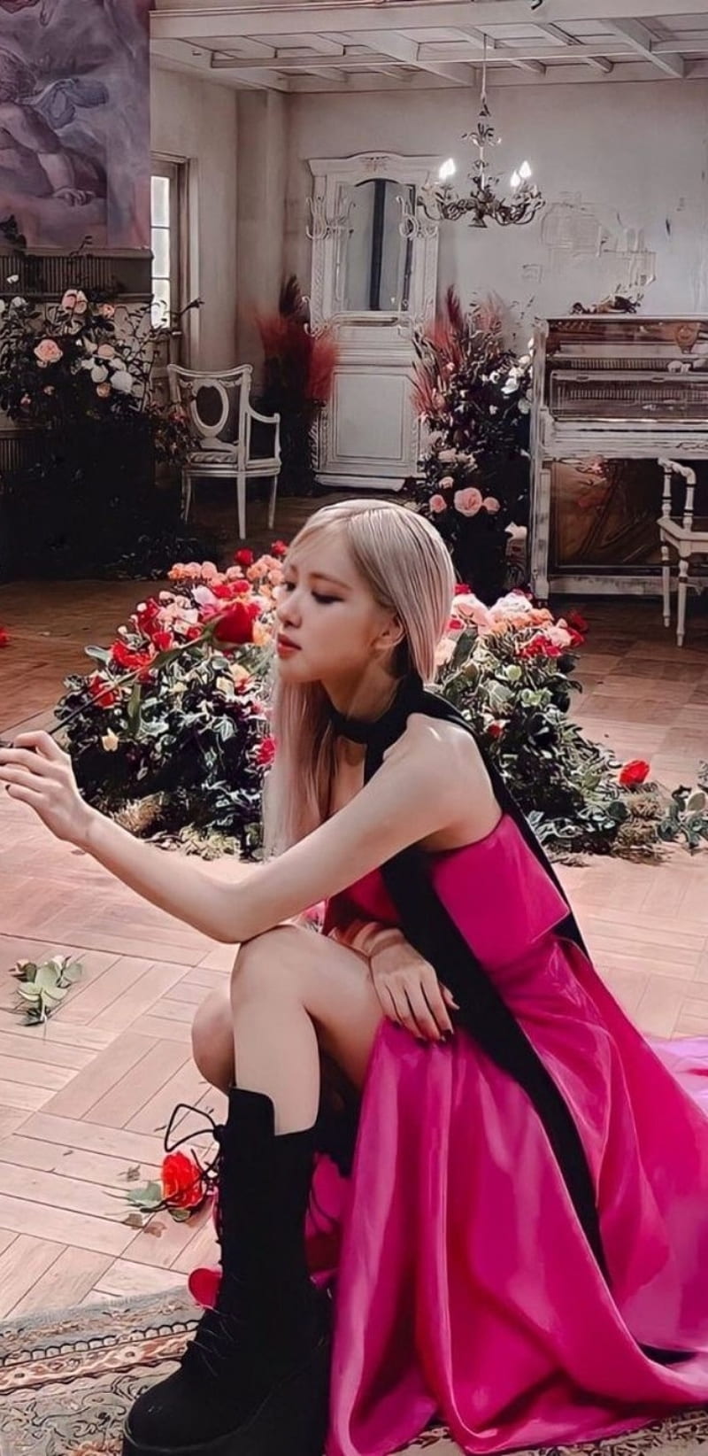 800x1644 Rose, blackpink, on the ground, park chaeyong, HD phone wallpaper