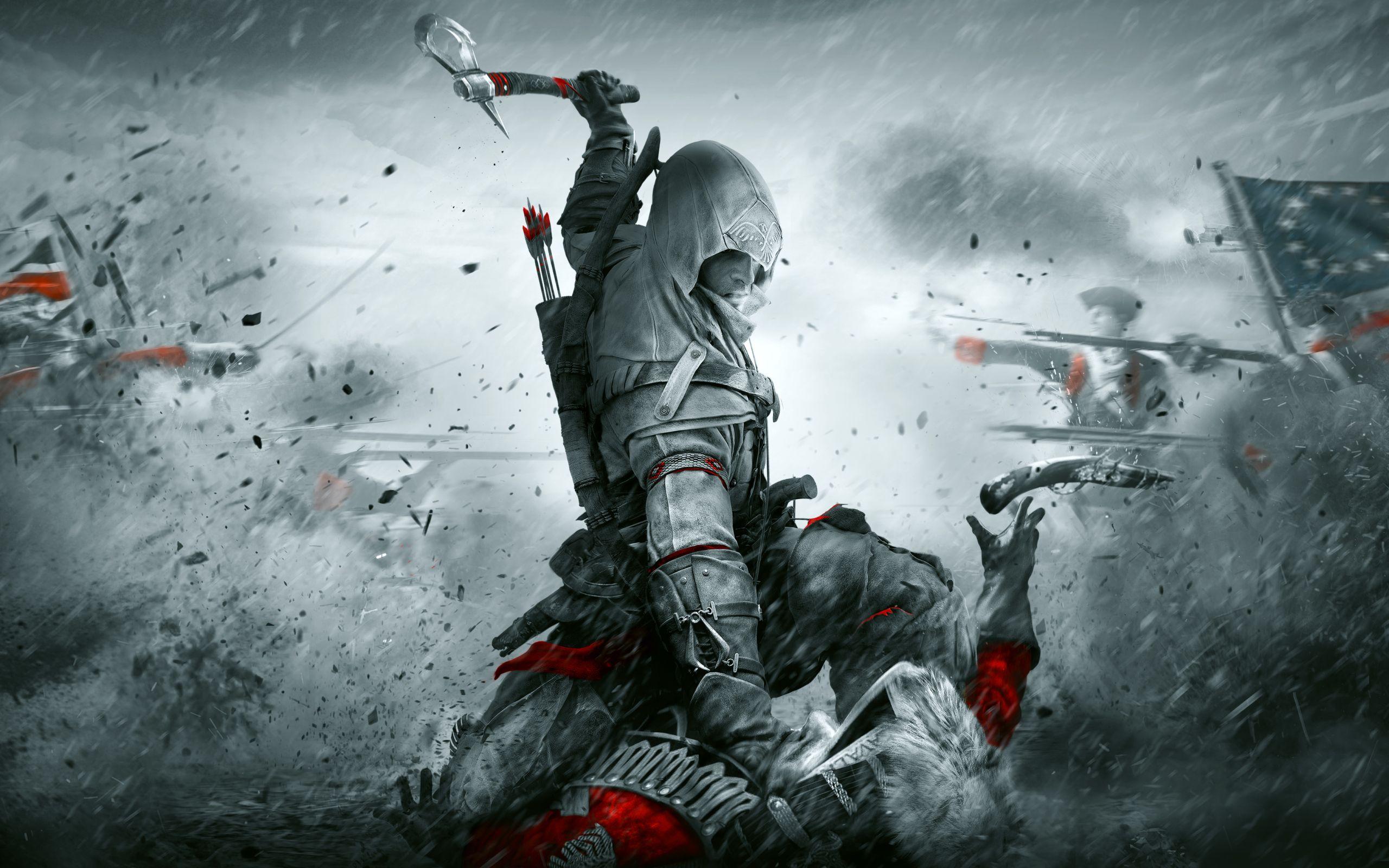 2560x1600 Wallpaper of Assassin's Creed, III, Connor, Selective Color