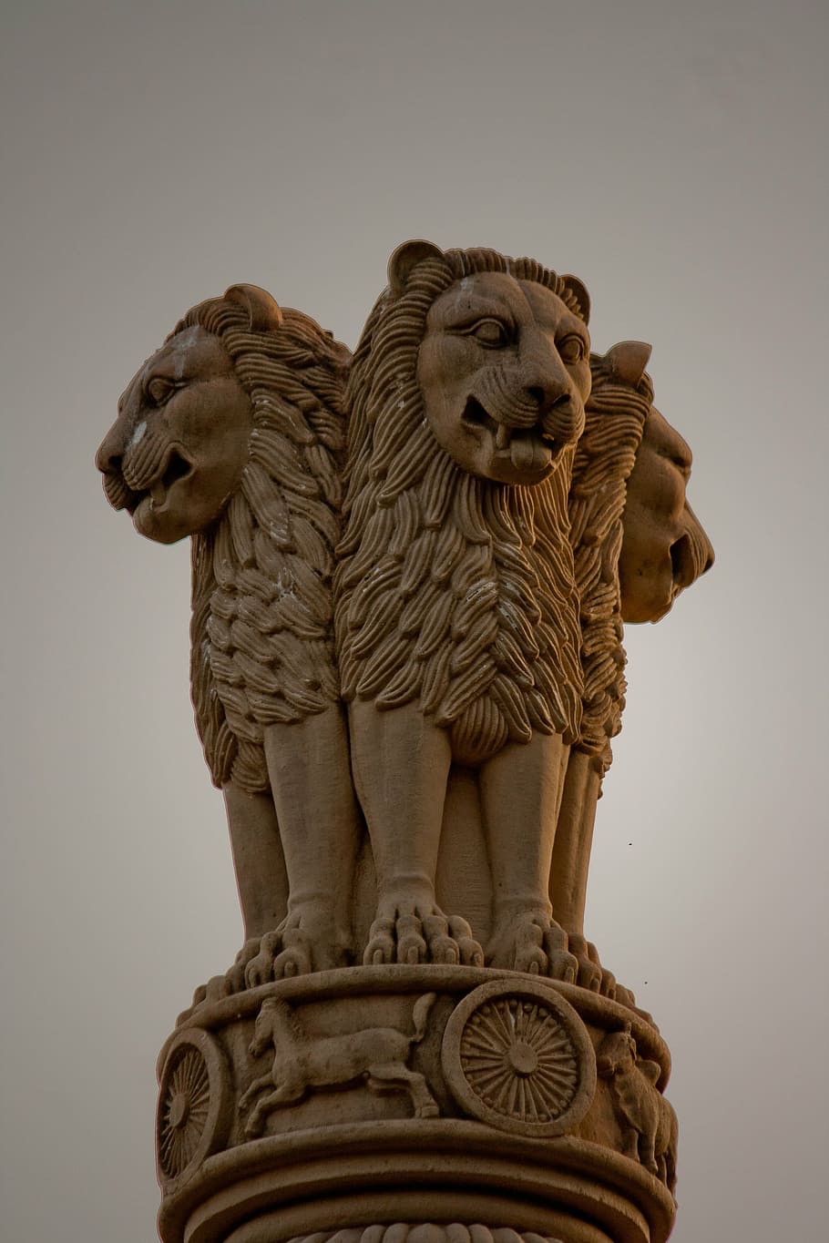 910x1365 india, national, emblem, statue, pillar, sculpture, lion, art and craft