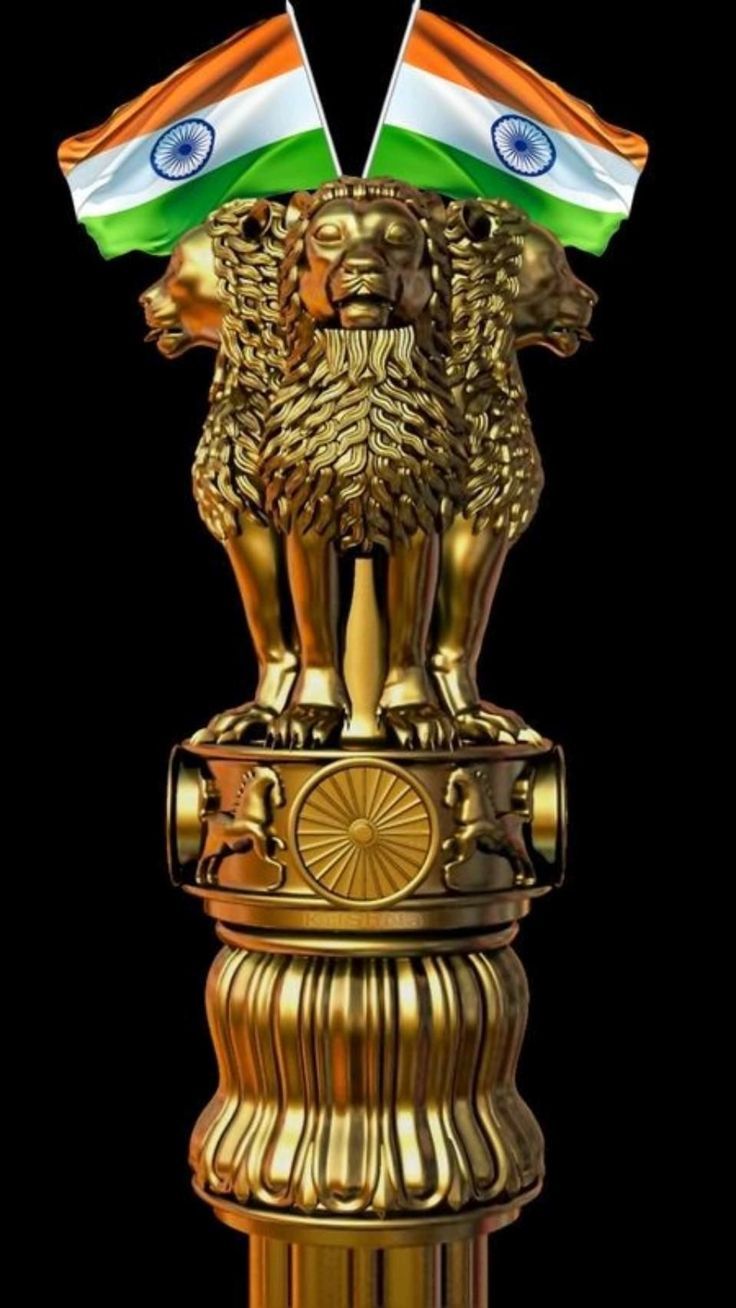 736x1308 National Emblem of India on a Black Background. Indian national flag wallpaper, Indian flag 4k