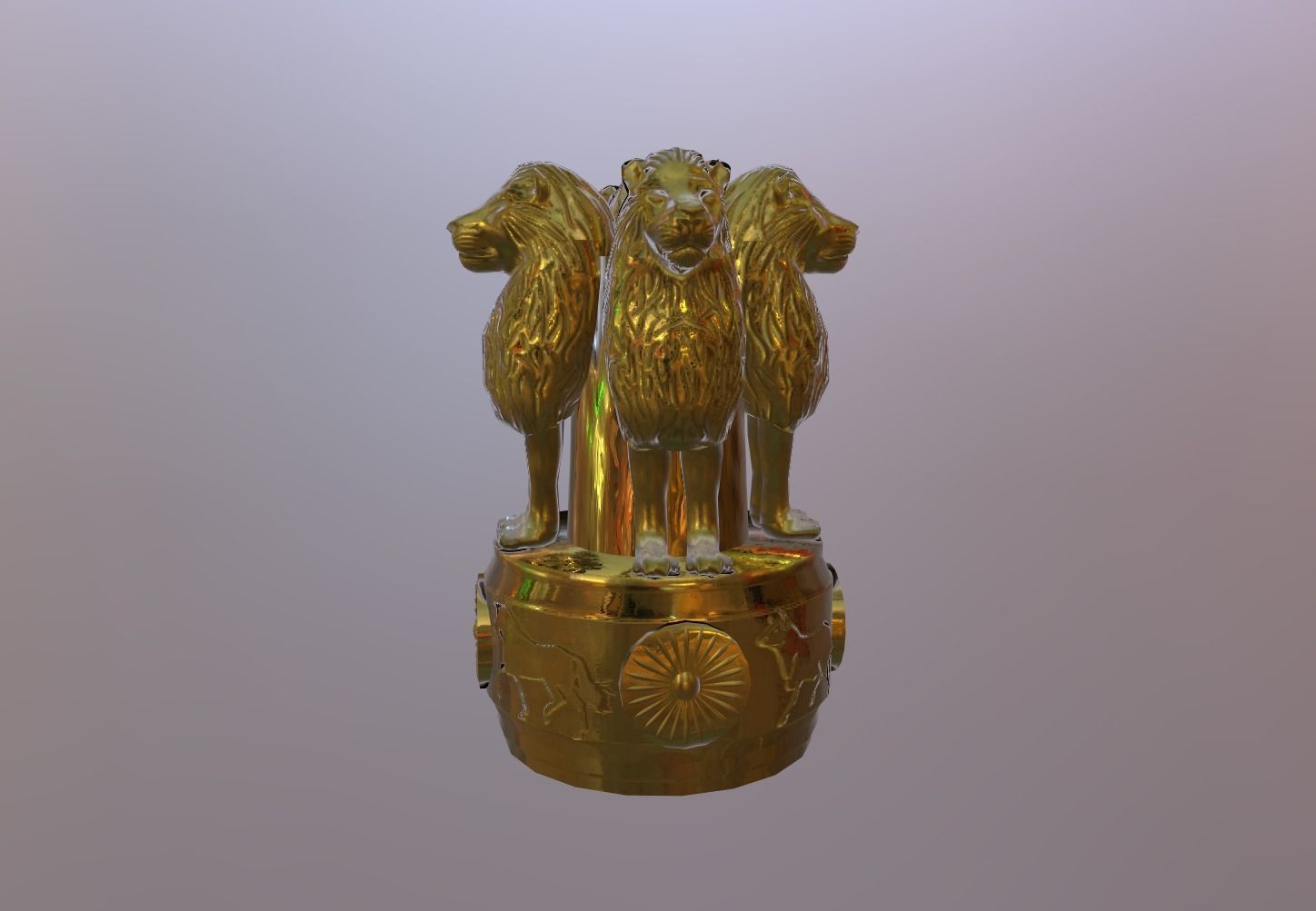 1448x1003 Indian National Emblem 3D model